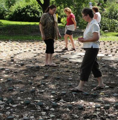 Retreat Participants walking a Labyrinth